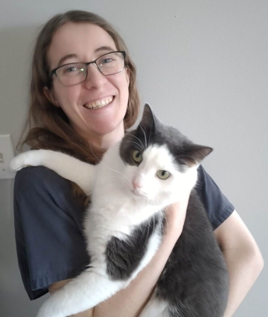 Dr. Carly Lilley and her cat Gus